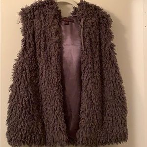 Fever.  Faux fur  gray vest